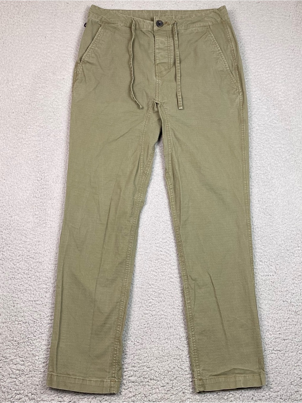Florence Marine X Pants Mens Size 29 Green Ripstop Drawstring Stretch Button Fly
